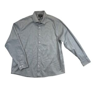 Bonobos Dress Shirt Mens XXL Grey Patterned Wrinkle-Free LS